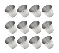 Homoyoyo 12pcs Liquor Cups Sauce Holders 45ml Stainless Steel Stackable Easy to Clean Portable Drinking Tumblers for Picnic and Family Gathering