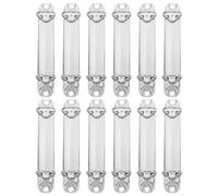 Homoyoyo 12pcs Metal Loose-Leaf Binder Spines Clips Silver Binding Buckles for Notebooks Index Cards and Folders Portable Office and School Supplies