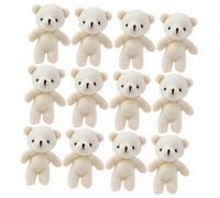 Homoyoyo 12pcs Mini Cartoon Bear Hanging Ornaments Stuffed Bear Doll Keychain Pendant Cute Tiny for Home Decor