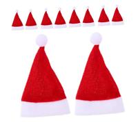 Homoyoyo 12pcs Mini Christmas Hats for Lollipop and Wine Bottle Decoration Small Santa Caps for Holiday Party Favors Craft Projects and Festive Doll Accessories