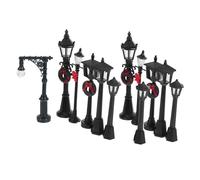 Homoyoyo 12pcs Miniature Street Lamp Posts for Dollhouse Landscape Model Accessories Detailed Plastic Mini Lamps for Urban and Rural Scenes Creative Play and Display Enhancers