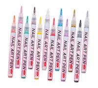 Homoyoyo 12pcs Nail Art Pens Ergonomic Design Quick-drying Nail Point Graffiti Markers for DIY for Drawing Lines Dots and Intricate Patterns