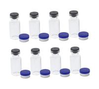 Homoyoyo 12pcs Small Glass Storage Bottles with Sealing Caps Reusable Sampling Vials for Liquid Powder Essential Oils Compact Travel and Laboratory Use
