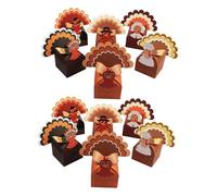 Homoyoyo 12pcs Thanksgiving Turkey Candy Boxes Multicolor Paper Treat Holders for Family Gatherings School Events Office Parties Festive Fall Harvest Party Favors