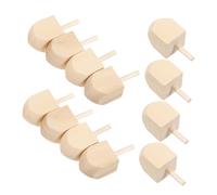 Homoyoyo 12pcs Unfinished Wooden Hanukkah Dreidels for Blank Tops with Handle DIY Craft Supplies for Hanukkah Party Favors Cultural Education and Creative Holiday Fun