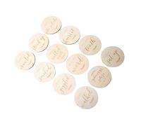 Homoyoyo 12pcs Wooden Cards Commemorative Growth Photo Props for Newborns for Capturing Memories and Creating Stunning Photos for Social Media Sharing