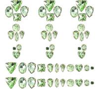 Homoyoyo 130pcs Green Glass Claws Rhinestones for Sewing and DIY Crafts, Decorative Multi-use Small Rhinestones with Pretty Shape Design, for Garment Accessories and Luggage Decoration