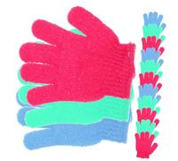 Homoyoyo 14pcs Exfoliating Bath Gloves Multi Color Five Finger Shower Washcloths Deep Cleansing Body Scrub Gloves for Men Women Students