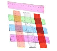 Homoyoyo 14Pcs Transparent Plastic Ruler Professional Drafting Tools for School Office Geometry Maths Measuring and Drawing Portable Lightweight Stationery Kit