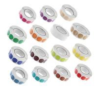 Homoyoyo 15 Pcs Self Adhesive Color Coding Dot Stickers Removable Round Labels Multi Color for Food Service School DIY Projects Writable Tape for Organization and Task Management
