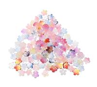 Homoyoyo 150pcs Gradient Cherry Blossom Glass Flower Caps Clear Five-Petal Spacer Beads for DIY Jewelry Making Craft Bracelets and Necklace Accessories