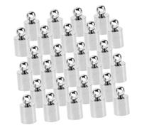 Homoyoyo 150pcs Jewelry Connection Terminals Bead Caps for Keychain Tassels End Caps for Jewelry Making Cord Fastener End Tips Fasteners Copper Silver