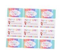 Homoyoyo 150pcs Multipurpose Cartoon Punch Cards for Reward Teaching Props Loyalty Cards for Classroom Home Business Motivation and Behavior Tracking