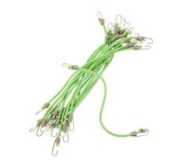 Homoyoyo 15pcs Adjustable Mini Bungee Cords Hooks, 4mm Elastic Rubber Straps, 25cm Green Ties for Luggage, Cable Organizer, and Outdoor Cargo Securing