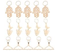 Homoyoyo 15Pcs African Style Braid Hair Rings Set Dolphin Tail Butterfly Leopard and Hollow Hand Charms Hair Jewelry for Braids for Women and