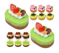 Homoyoyo 15pcs Artificial Miniature Cake Models Simulation Small Fake Cakes for Dollhouse Accessories Micro Landscape Decor Set Random Style