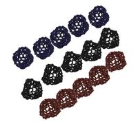 Homoyoyo 15pcs Crochet Ballet Bun Covers Thickened Elastic Hair Nets for Nurses Bank Clerks Professional Breathable Silk Yarn Snood Hair Holders for Women