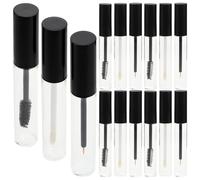 Homoyoyo 15pcs Mascara Empty Tubes with Wand Refillable Eyelash Brush Containers with Sleek Black Caps for DIY Cosmetics Versatile for Various Formulas and Personal Beauty Use