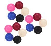 Homoyoyo 15Pcs Miniature Doll Hats for DIY Crafts Handmade Dome Caps in Black Wine Red Royal Blue and Rose Classic Retro Style Accessories for Doll Cosplay and Hair Decoration