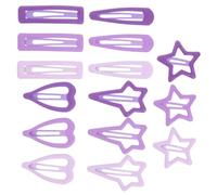 Homoyoyo 15pcs Snap Hair Clips for Matte Metal Barrettes Heart Teardrop Rectangle Four-pointed Star Shapes Stylish Hairpins for Birthday Party Wedding Daily Wear