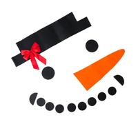 Homoyoyo 16 Pcs Snowman Face Sticker Set for Christmas Wall Decals with Super Adhesive Double-Sided Tapes, Reusable Non-Woven Fabric Decorations for Garage Door and Archways