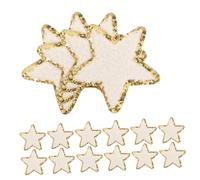 Homoyoyo 16pcs Embroidered Star Applique Patches with Gold Sequin Trim Durable Washable Decorations for Jackets Backpacks Hats Shirts Versatile Repair and Embellishment