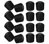 Homoyoyo 16pcs Foosball Table Rod End Caps 16mm Plastic Pole Tip Protectors Black for Game Room Safety and Table Football Accessories