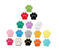 Homoyoyo 16pcs Iron Dog Paw Print Embroidered Patches with Silver Edges for Hats Jackets Bags DIY Craft Applique Animal Footprint Decoration for Clothing Accessories