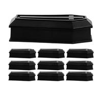 Homoyoyo 16pcs Mini Coffin Ornament Durable Halloween Coffin Boxes with Lid Spooky Prank Props for Halloween Party Decorations Indoor Festive Treat Containers