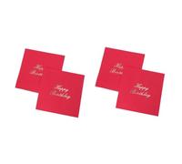 Homoyoyo 16pcs Red Happy Birthday Cocktail Napkins - Festive Party Supplies for Showers - Celebrations & Events Perfect for Creating Memorable Moments