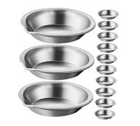 Homoyoyo 16pcs Stainless Steel Paint Palette with Spout Durable Metal Painting Tray for Watercolor Acrylic Makeup and Model Pigment Mixing Portable and Versatile Palette Tray for Artists