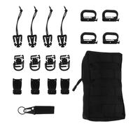 Homoyoyo 18pcs Outdoor Tactical Backpack Accessories Kit Black - Survival Bags Gear Clips D-ring Buckles Hydration Tube Organizer Strap Buckle Clips for Hiking Camping