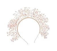 Homoyoyo 1pc Chic Twisted Bead Headband for Brides Elegant Hairband Accessory for Wedding Delicate Headdress for Women Comfortable Fit Stunning Golden Design