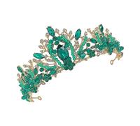 Homoyoyo 1pc Green Diamond Bride Crystal Crown Tiara Stylish Wedding Hair Accessory for Brides Durable Lightweight Design Luxurious Finish for Bridal Attire Wedding Accessory