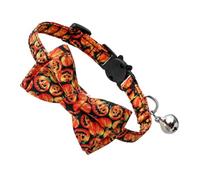 Homoyoyo 1pc Halloween Skull Cat Collar & Necktie for Large Dogs - Stylish Polyester Bow Tie Collar for Cats & Dogs - Perfect for Halloween Costumes & Festive Celebrations