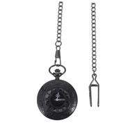 Homoyoyo 1Pc Round Pocket Watch Steampunk Design with Dual Display Roman Arabic Numerals and Thick Chain Retro Classic Style for Men and Women for Special Occasions