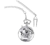 Homoyoyo 1pc Vintage Locomotive Pocket Watch Creative Decorative Watch with Silver Finish for Friends Family and Collectors Practical with Unique Design