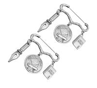 Homoyoyo 1set Elegant Graduation Brooch Pins Stylish Breastpins for Students Fashionable Souvenir for Graduation Parties Memorable Accessory for Classmates and Teachers 2pcs