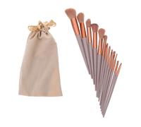 Homoyoyo 1Set Makeup Brush Set Professional Blush Loose Powder Brushes for Women Durable for Daily Use Travel Includes Makeup Bag Milk Tea Color