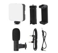 Homoyoyo 1set Smartphone Vlog Kit Fill Light Microphone and Tripod Complete Content Creator for Video Recording and Live Streaming