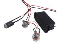 Homoyoyo 2 Band Equalizer 1 Volume Bass Tone Control Eq Preamp Circuit and Wiring Harness with 2 Tone Pots, Plastic and Metal Active Bass Guitar and Piezo Equipped Instruments