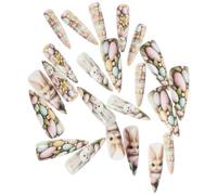 Homoyoyo 2 Boxes Easter Bunny Press on Nails for - Short Fake Nails with Cute Cartoon Rabbit Design - Holiday Manicure Art for Daily Wear and Party Decoration