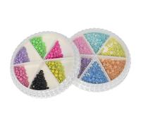 Homoyoyo 2 Boxes Nail Art Beads for Women Small Nail Charms Resin Beads Easy to Use for Stylish DIY Manicure and Salon Use Compartment Petal Box