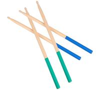 Homoyoyo 2 Pairs 5a Maple Wood Drumsticks with Nonslip Handle Colorful Blue and Green Anti-slip Drumsticks Set for Practice and Electric Drum Kits