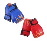 Homoyoyo 2 Pairs Boxing Gloves Set for Training - Breathable Red and Blue ’s Kickboxing Gloves for Muay Thai Martial Arts, Youth Sparring Mitts Suitable for Boys