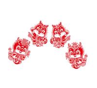 Homoyoyo 2 Pairs Dragon Year Static Window Cling Stickers Spring Festival Decorations Flocking Chinese Year Wall Decal for Door Window Embellishment