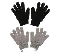 Homoyoyo 2 Pairs Exfoliating Gloves for Body Scrub, Polyester Bath Mitts Suitable for Daily Deep Body Cleaning and Easy to Clean, for Shower and Bath Use