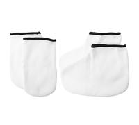 Homoyoyo 2 Pairs Exfoliating Paraffin Wax Gloves and Boots for Hands and Feet Insulated Moisturizing Mask for Dry Skin Professional Accessory White Hand and Foot Care Covers