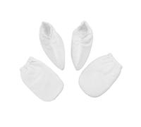 Homoyoyo 2 Pairs Paraffin Wax Gloves for Hand and Feet Therapy Insulated Bath Treatment Mitts with Snap Closure Heat Retention Cloth Covers for Spa and Arthritis Care White