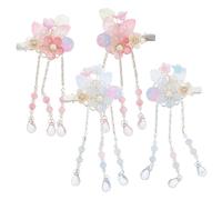 Homoyoyo 2 Pairs Princess Hanfu Hair Clips Elegant Flower Tassel Barrettes for Lightweight Costume Accessories for Traditional Attire Themed Events